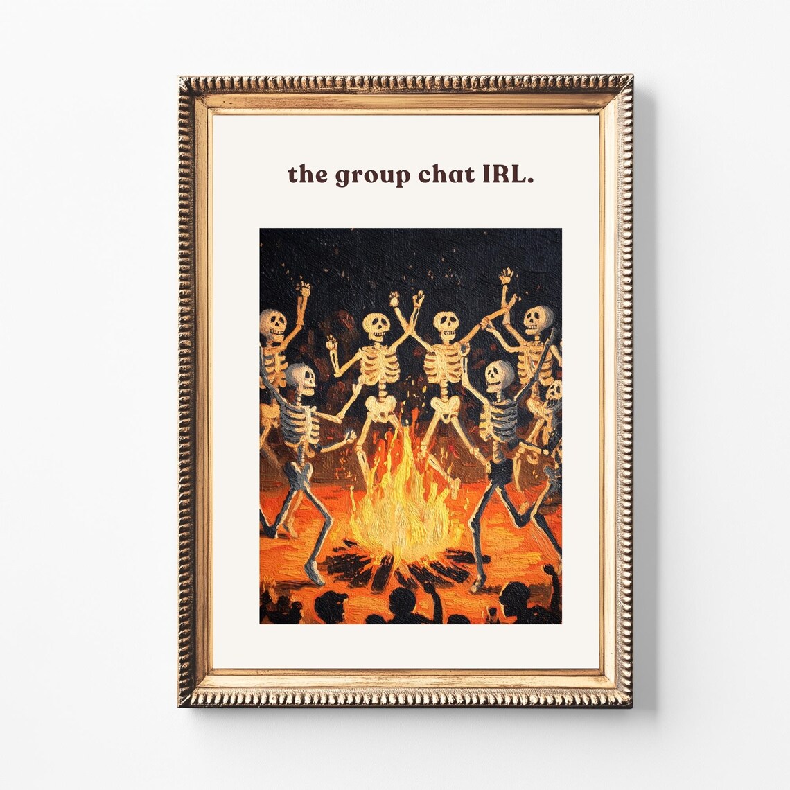 Funny Dancing Skeleton Halloween Art Print