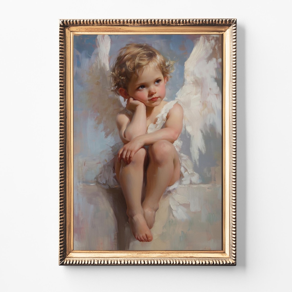 Cherub Angel Child Classical Oil Painting Style Nursery Wall Poster