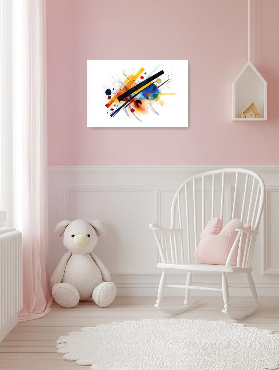 Abstract Wall Art Inspired By Wassily Kandinsky In Bold Colors And Geometric Shapes For Home Decor And - Image 2