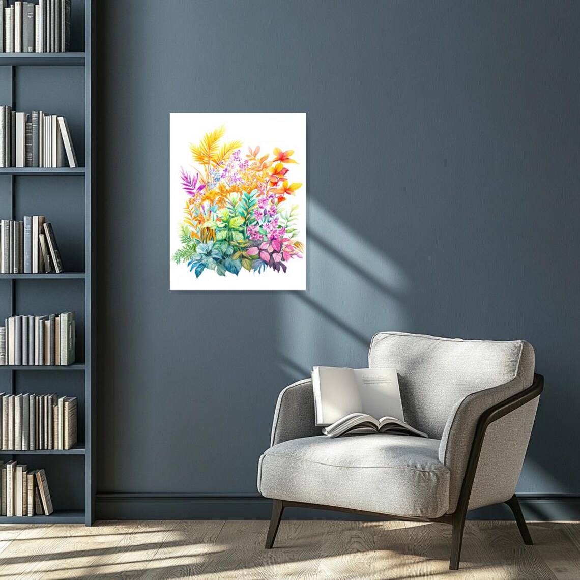 Vibrant Tropical Watercolor Flower Bouquet Arrangement Poster - Image 3