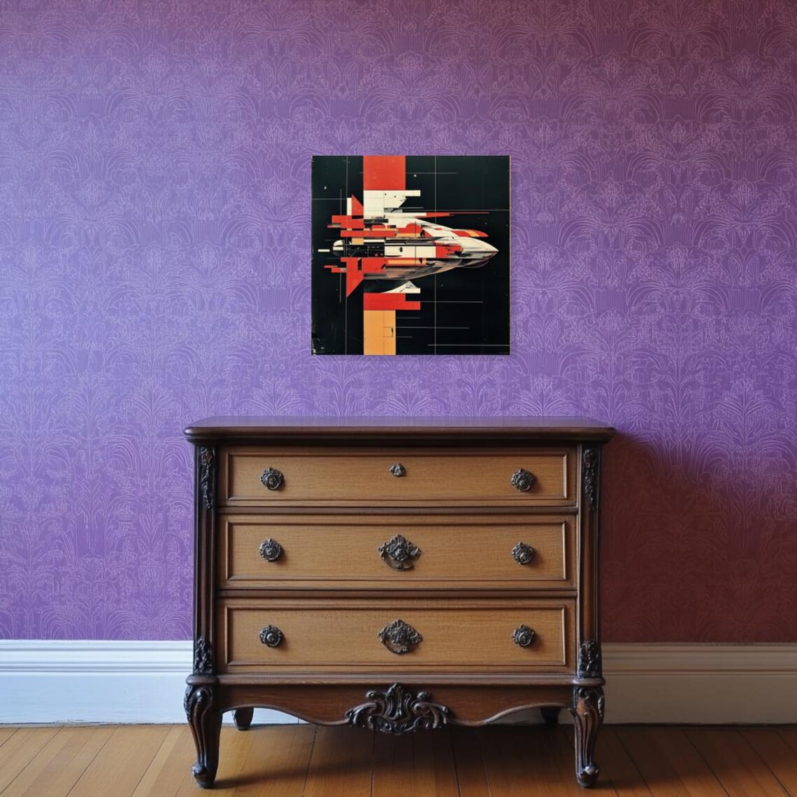 Futuristic Abstract Art Print, Modernist Space Art - Image 3