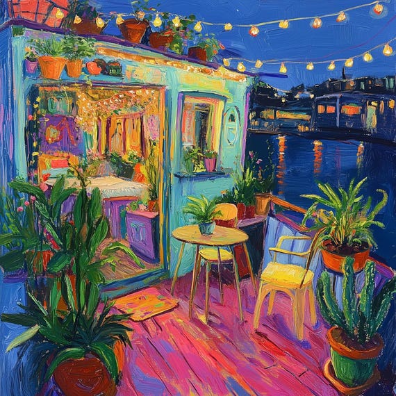 Colorful Outdoor Patio Art Inspired By Van Goghs Vibrant Style Home Decor Wall Art Garden Design