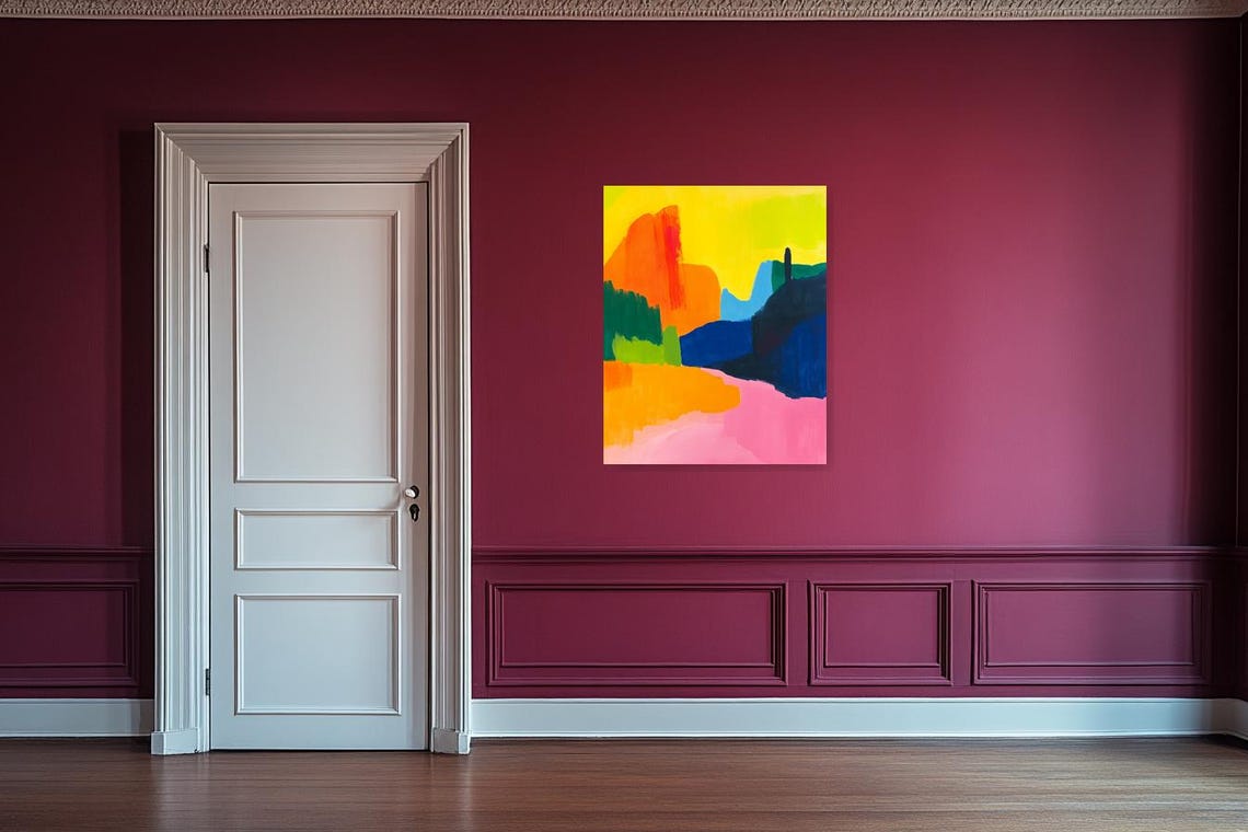 Colorful Abstract Landscape Art Print Modern Wall Art Home Decor Bright Bold Vivid Colors - Image 2