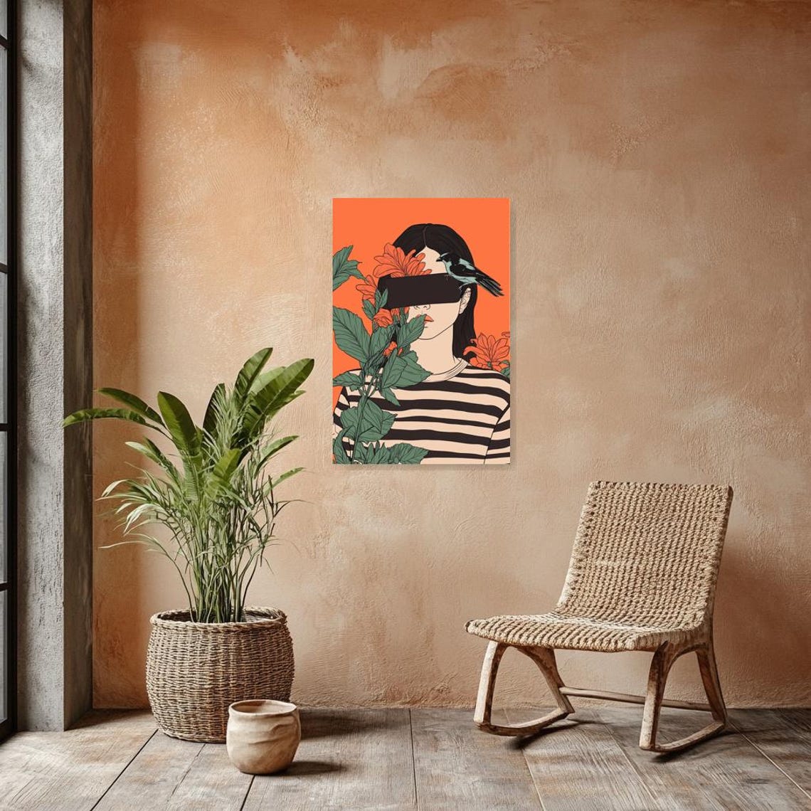 Unique Print Inspired By Henri Matisse Featuring Bold Colors And Striking Floral Elements For Home Decor - Image 2