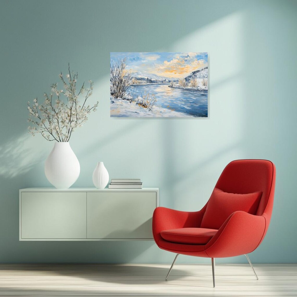 Winter Landscape, Monet-Inspired Art Print - Image 3