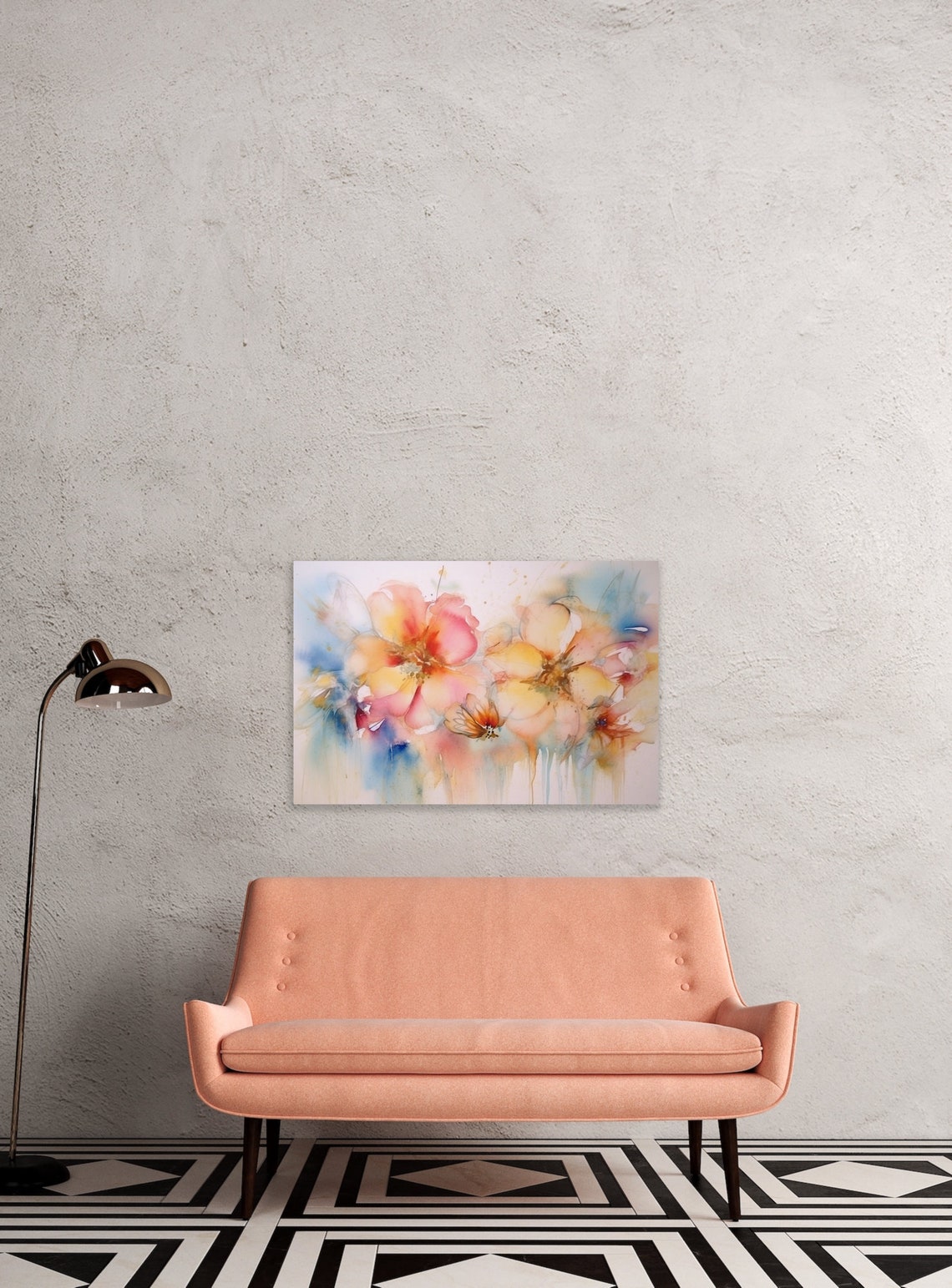 Pictorial Dreams Pastel Watercolor Bloom Abstract Floral Poster - Image 2