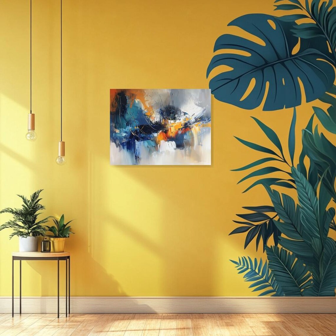 Van Gogh Inspired Abstract, Modern Home Decor - Image 3