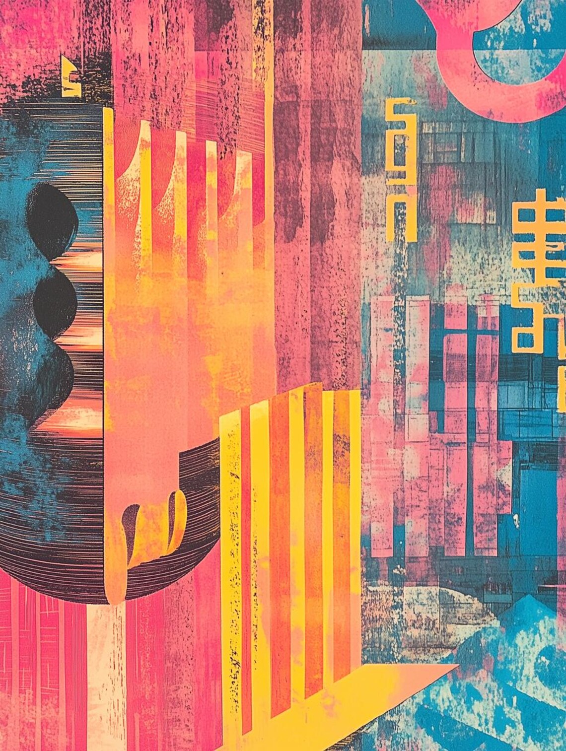 Vibrant Abstract, Modernist Style Art Print