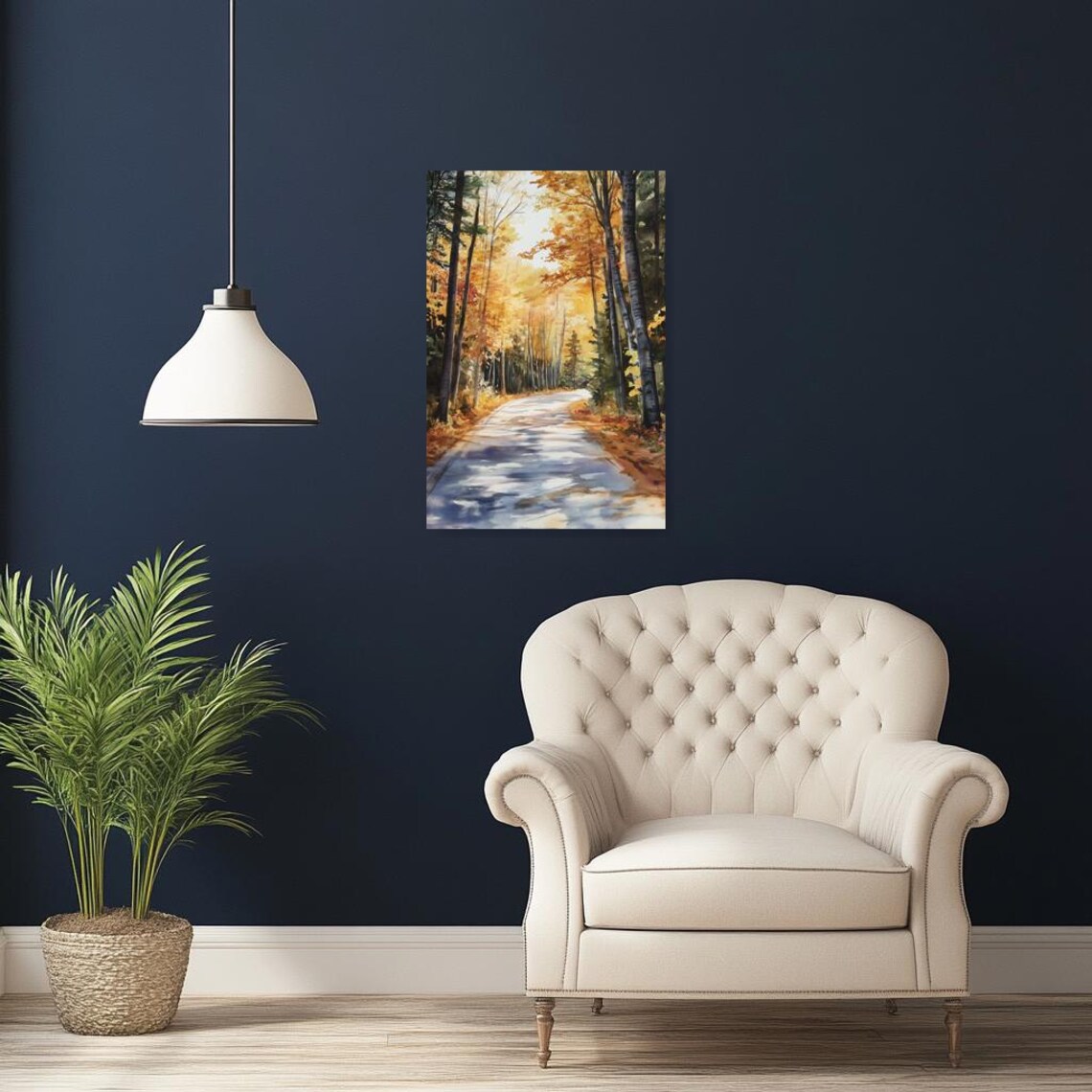 Autumn Pathway Watercolor Art Print, John Constable-Inspired - Image 3