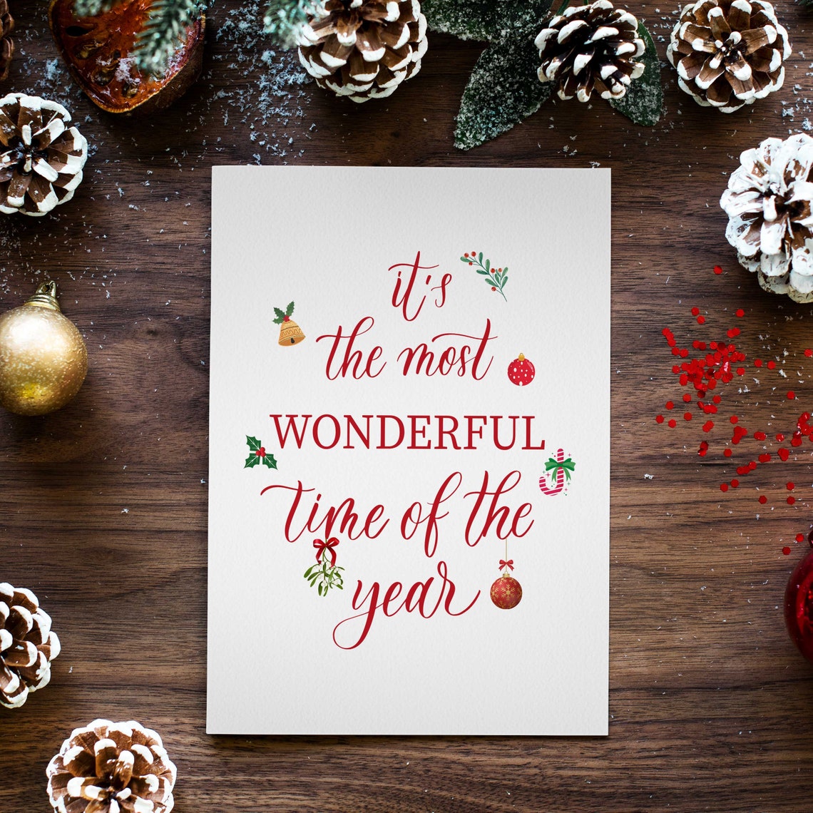 It Is The Most Wonderful Time Of The Year Red Christmas Poster
