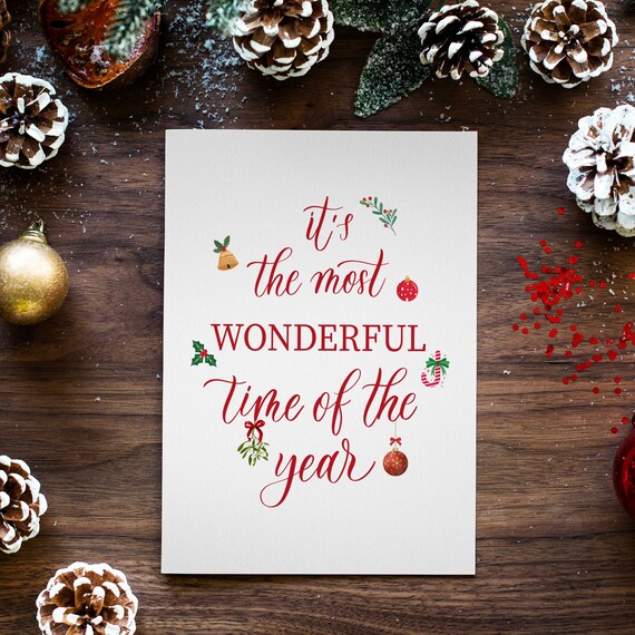 It Is The Most Wonderful Time Of The Year Red Christmas Poster