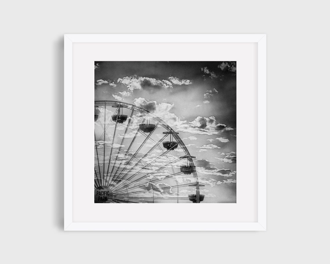 Ferris Wheel Photo, Santa Monica Pier Travel Poster
