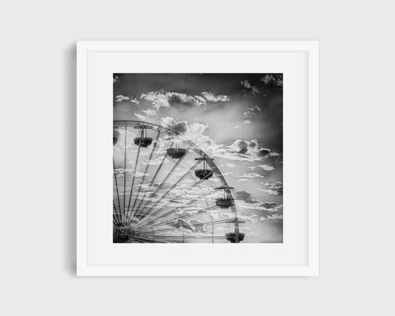 Ferris Wheel Photo, Santa Monica Pier Travel Poster