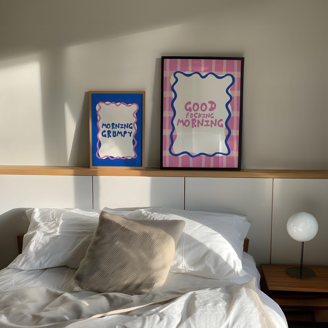 Good Morning Print Above Bed Artwork Bedroom Decor Aesthetic Poster Cute Typography Print - Image 2