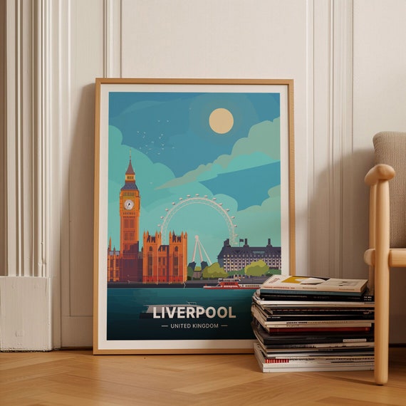Vintage Style Liverpool Travel Poster Beatles Landmark Artwork Wall Decor For Music Lovers And Travel Enthusiasts C20 492