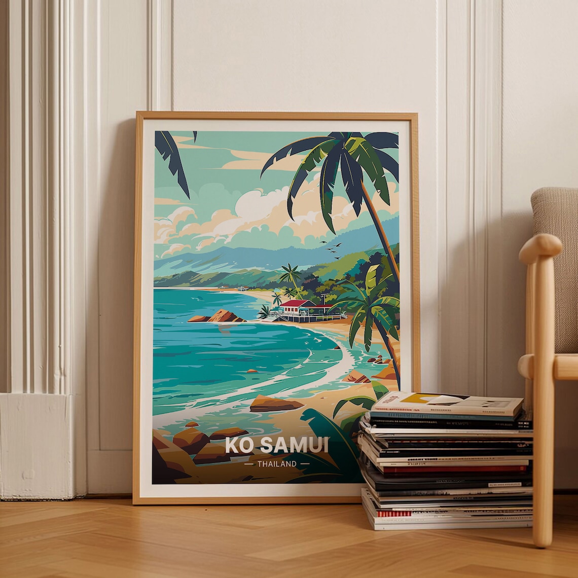 Ko Samui Thailand Tropical Beach Palms Island Escape Travel Poster