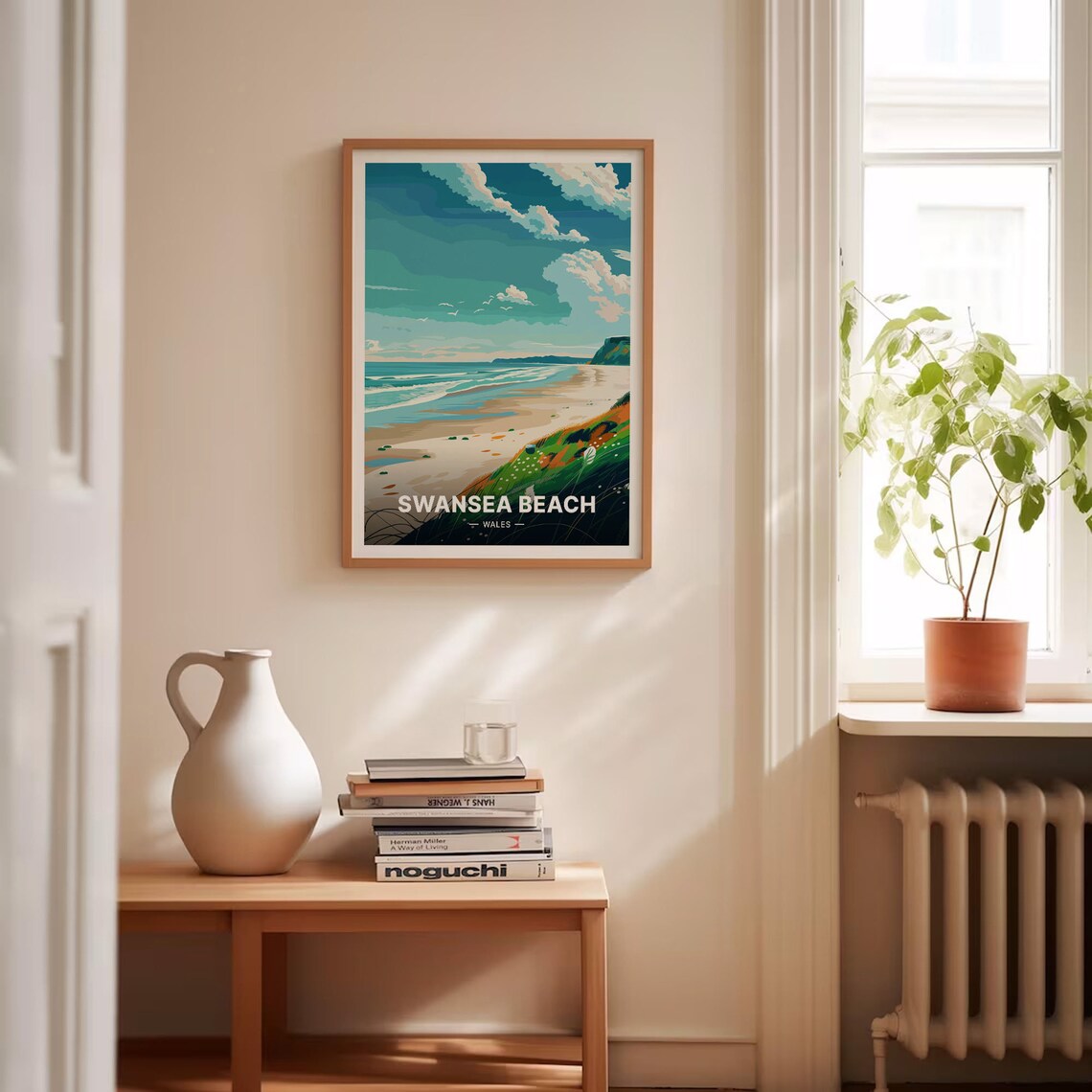 Swansea Beach Travel Poster, Wales Coastal Scene - Image 4