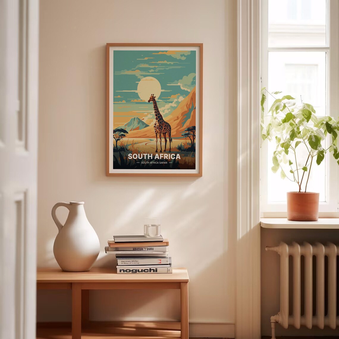 South Africa Safari Giraffe Sunset Plains Vintage Travel Poster - Image 4