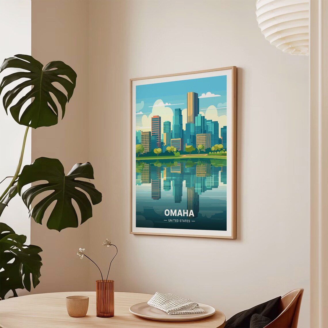 Omaha Skyline Evening View Travel Poster - Image 2
