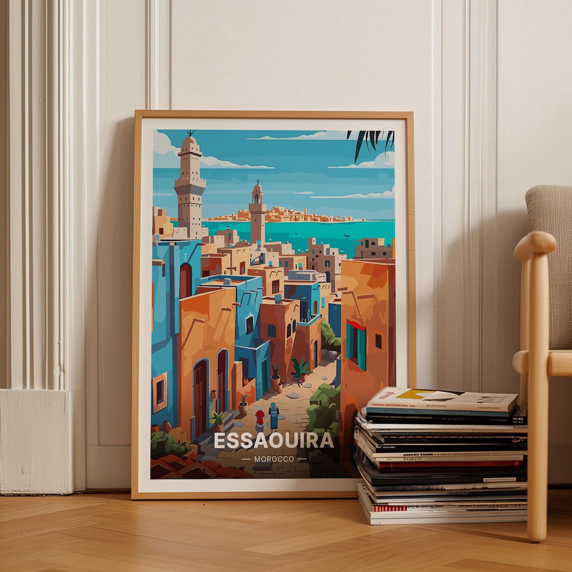 Essaouira Morocco Travel Poster, Wanderlust Art