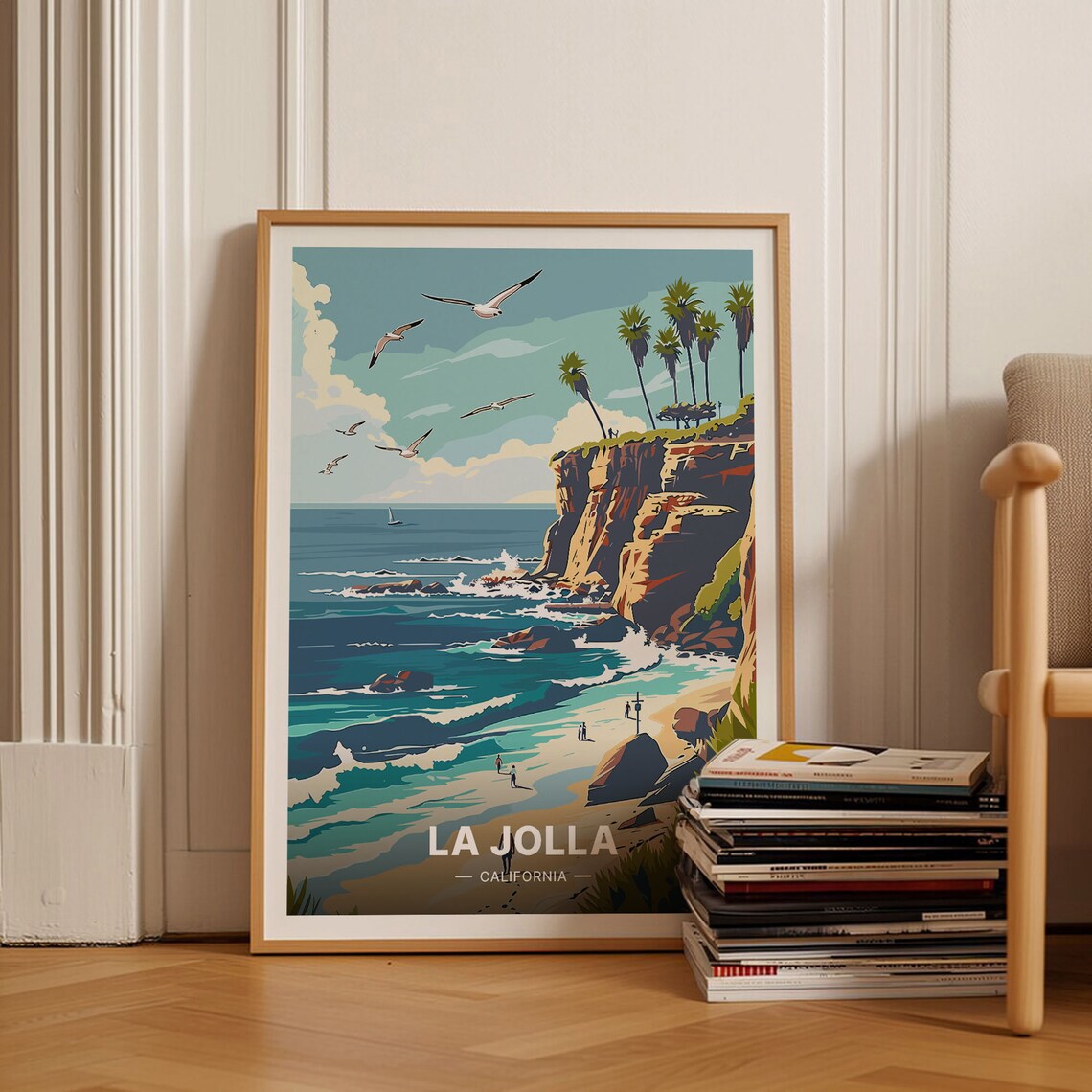 La Jolla California Travel Poster, Scenic Coast