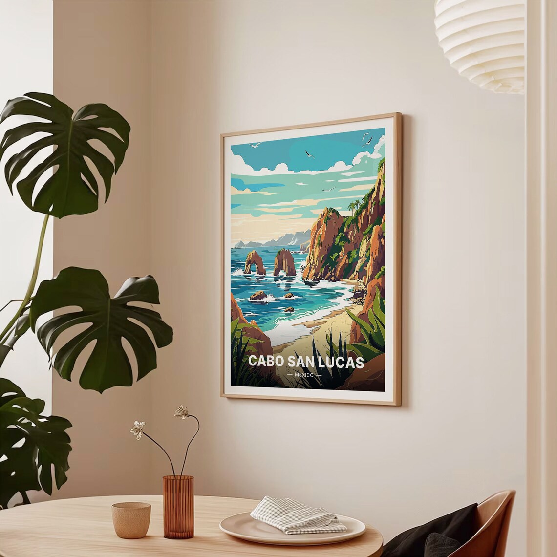 Cabo San Lucas Travel Poster, Mexico Cityscape Art Print - Image 2