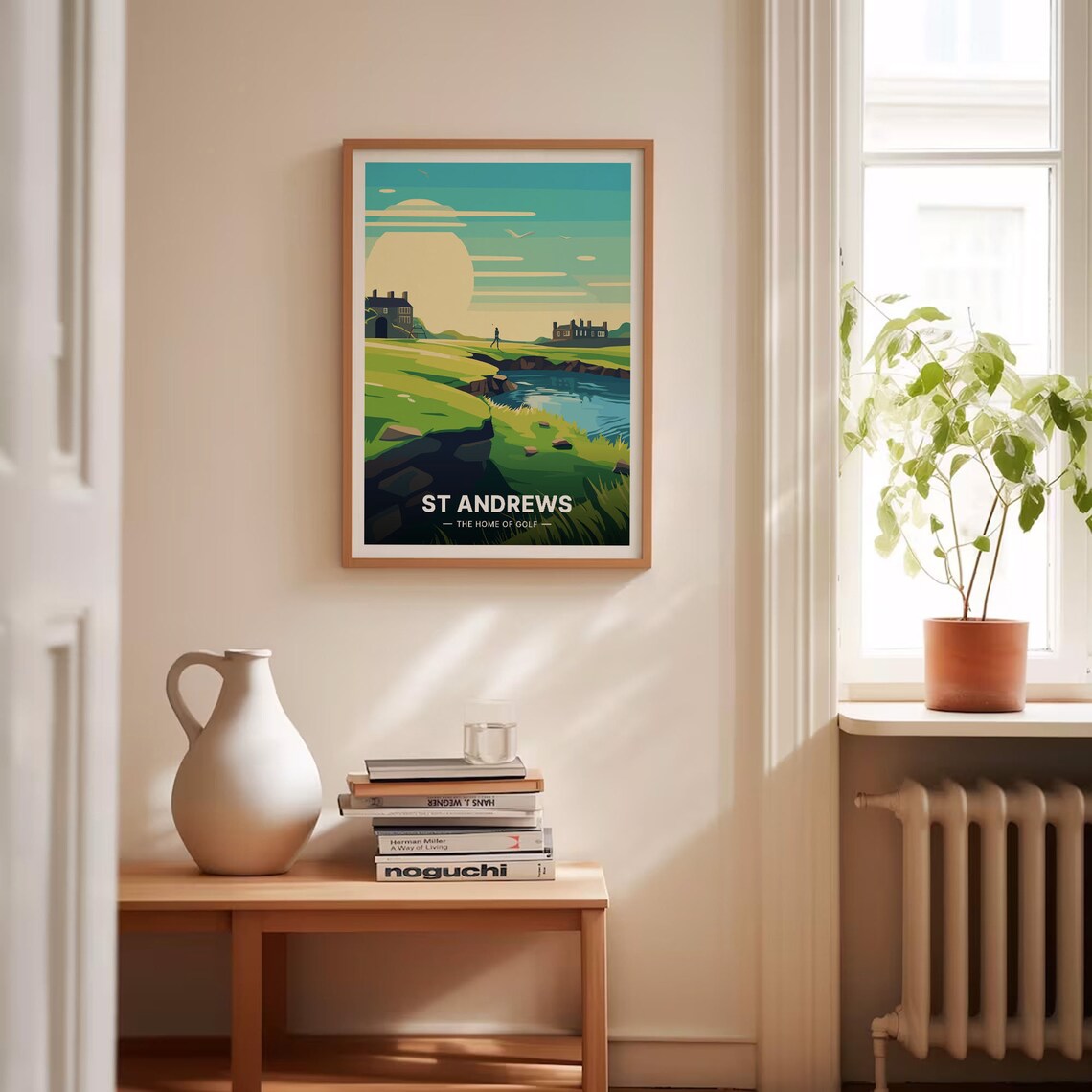 St Andrews Scotland Golf Course Links Sunrise Golfer Art Poster - Image 4