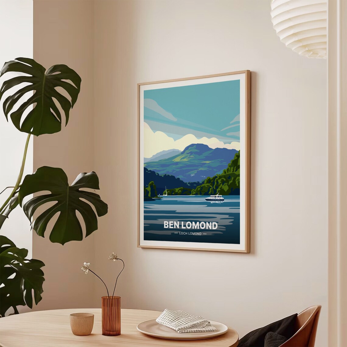 Ben Lomond Loch Lomond Scotland Mountain Lake Vintage Travel Poster - Image 2