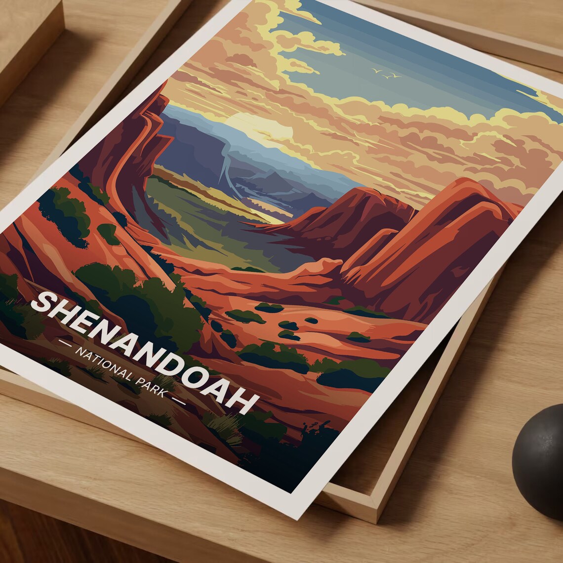 Shenandoah National Park Canyon Sunset Landscape Travel Poster - Image 3