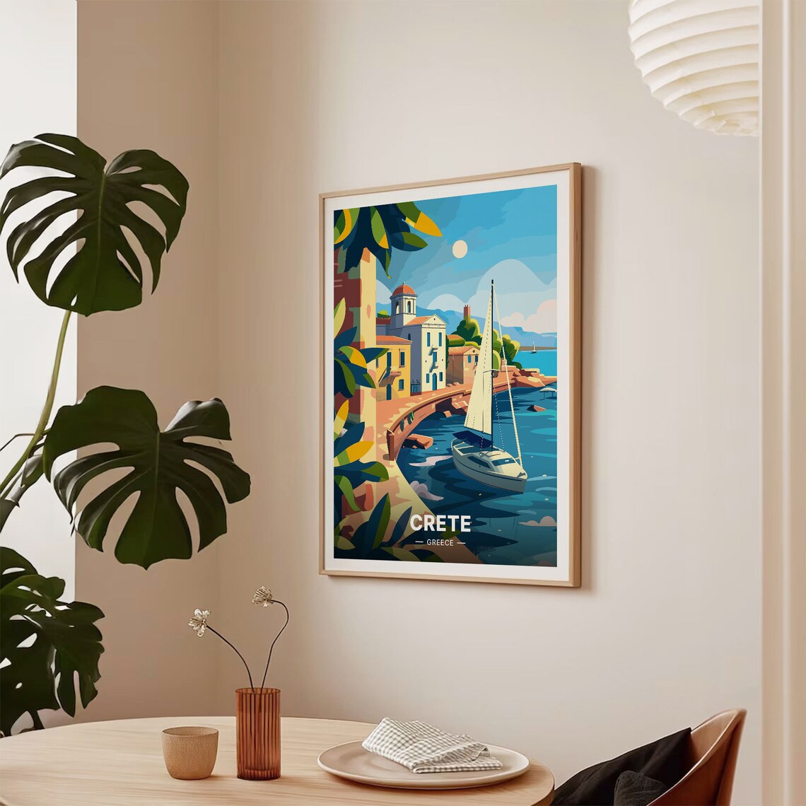 Crete Travel Poster, Chania Cityscape Art Print - Image 2
