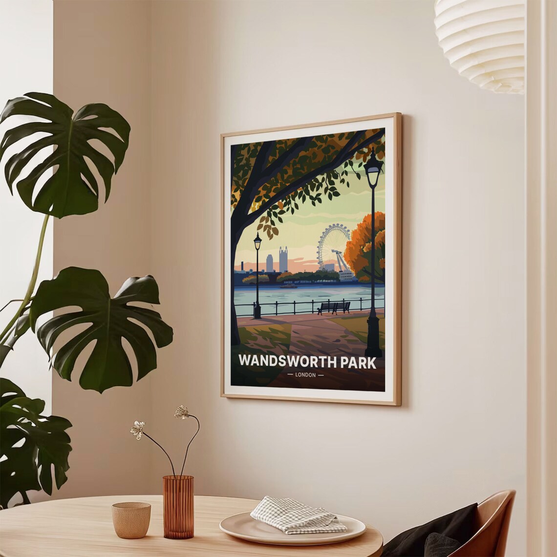 Wandsworth Park London Thames Riverside London Eye View Poster - Image 2