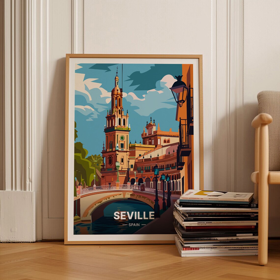 Seville Spain Vintage Travel Poster, Wall Art Decor