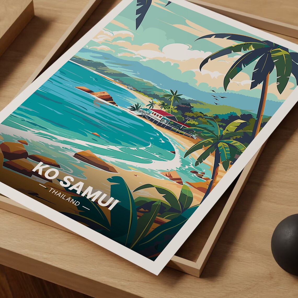 Ko Samui Thailand Tropical Beach Palms Island Escape Travel Poster - Image 3