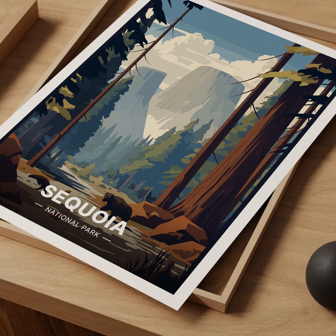 Sequoia National Park California Giant Trees Forest Bear Poster - Image 3