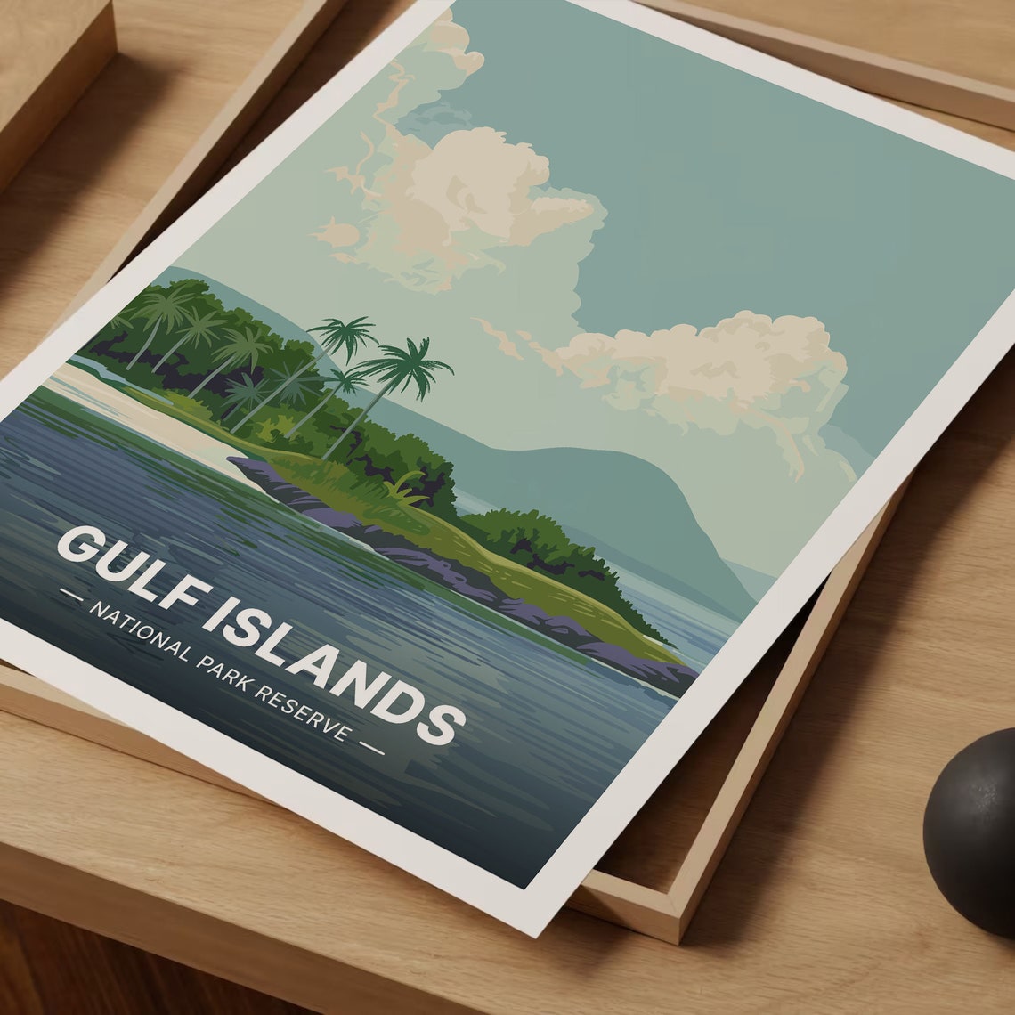 Gulf Islands National Park Reserve Beach Palms Seascape Poster - Image 3