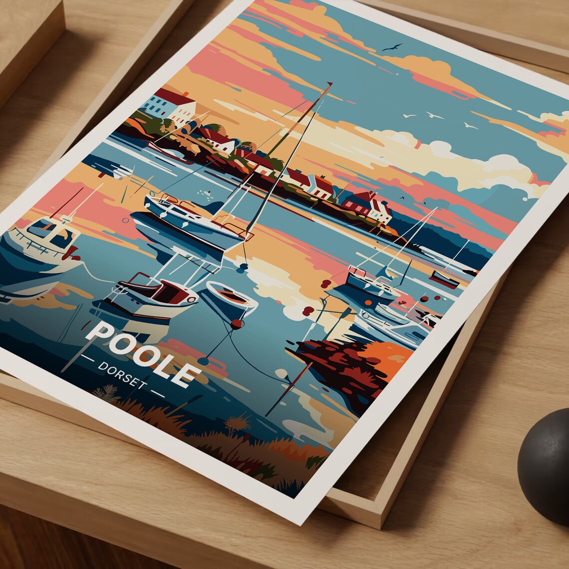Poole Harbour Travel Poster, England Scenic Landscape - Image 3