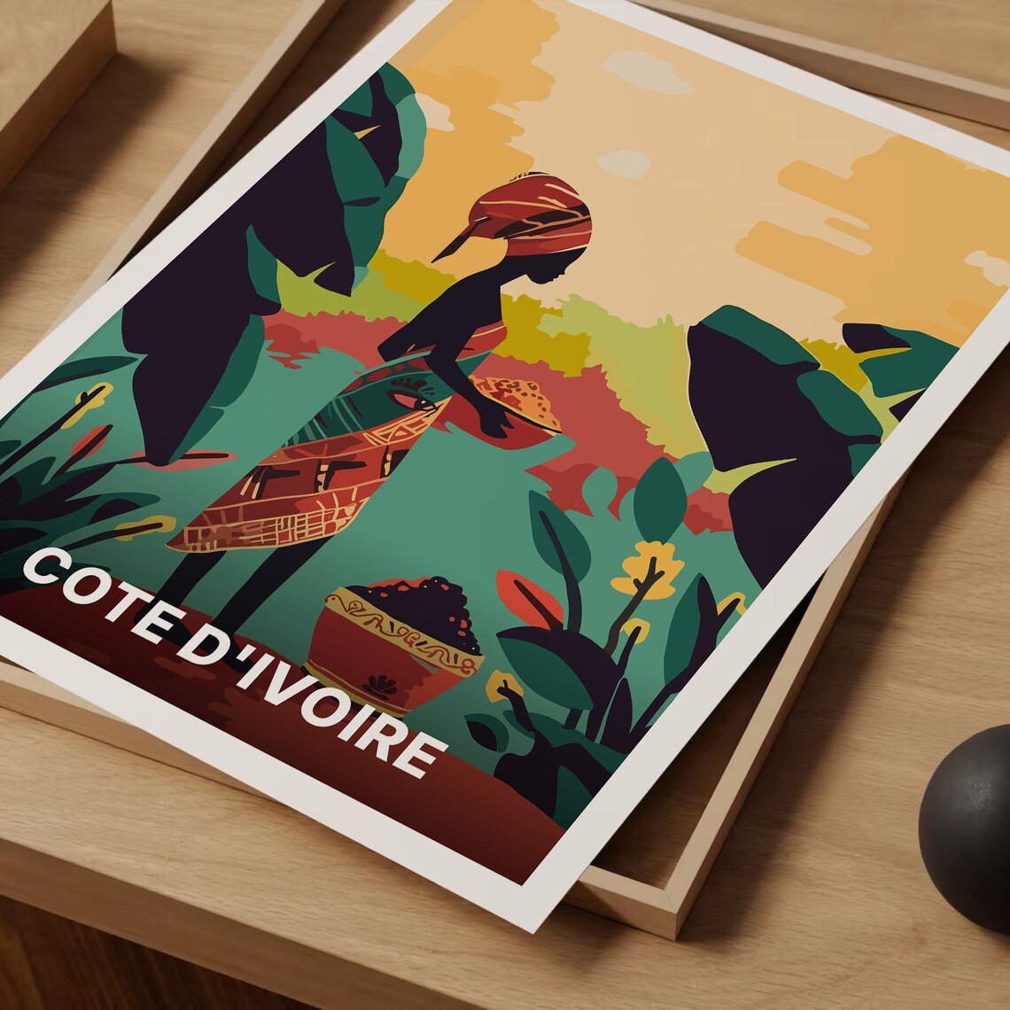Cote Divoire Ivory Coast Vintage Travel Poster - Image 3
