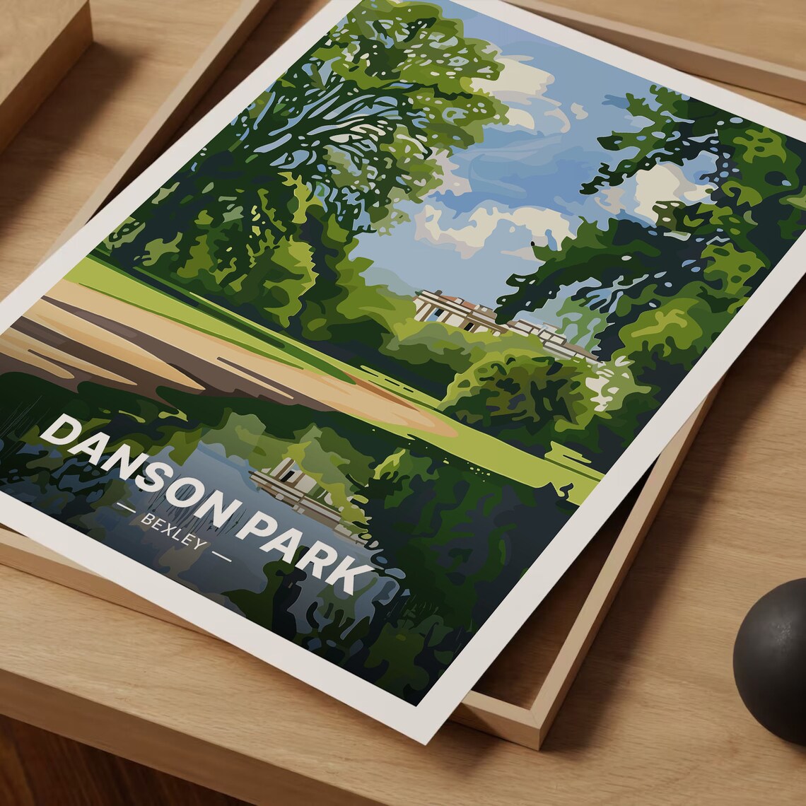 Danson Park Bexleyheath Retro Travel Poster - Image 3