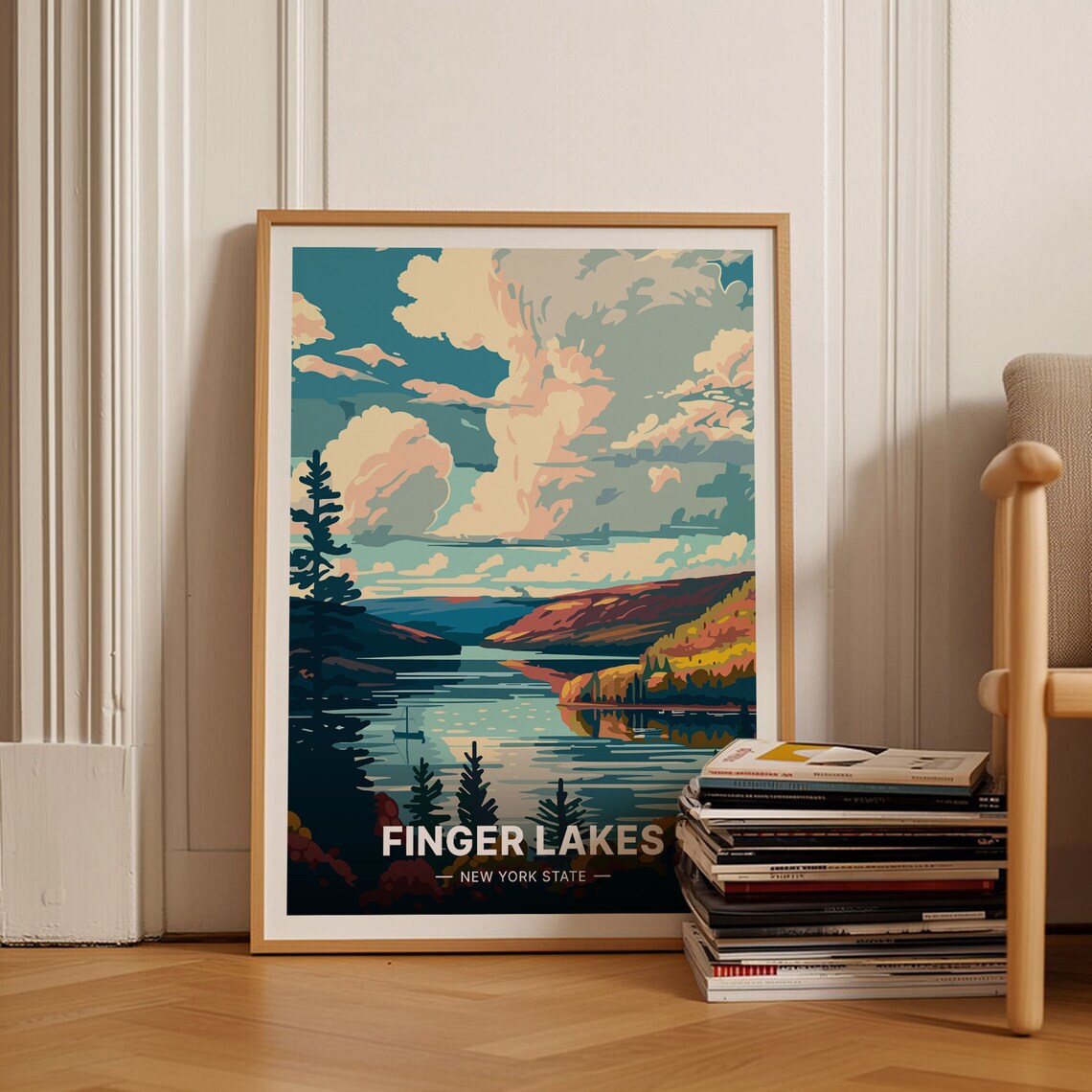 Finger Lakes New York Travel Poster, Scenic View