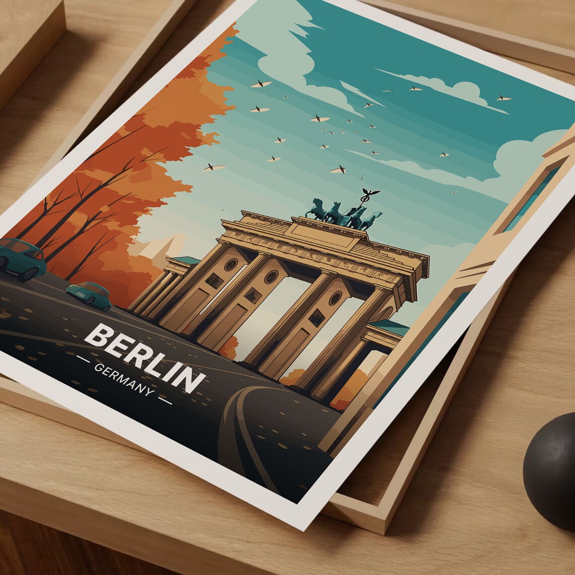 Berlin Travel Poster, Germany Cityscape Art Print - Image 3