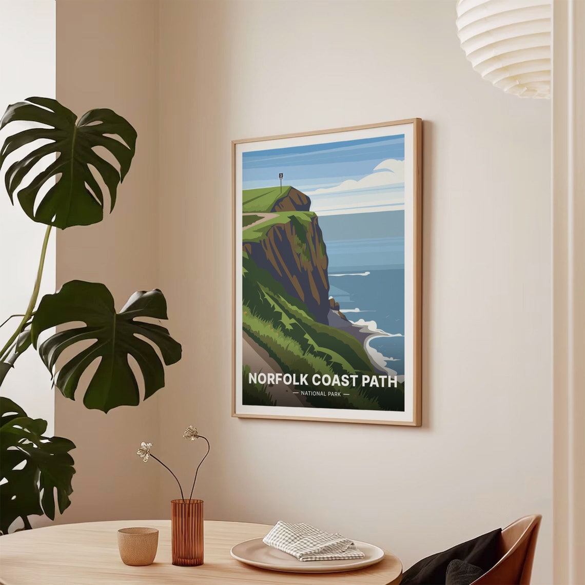 Norfolk Coast Path England Green Sea Cliffs Trail Travel Poster - Image 2