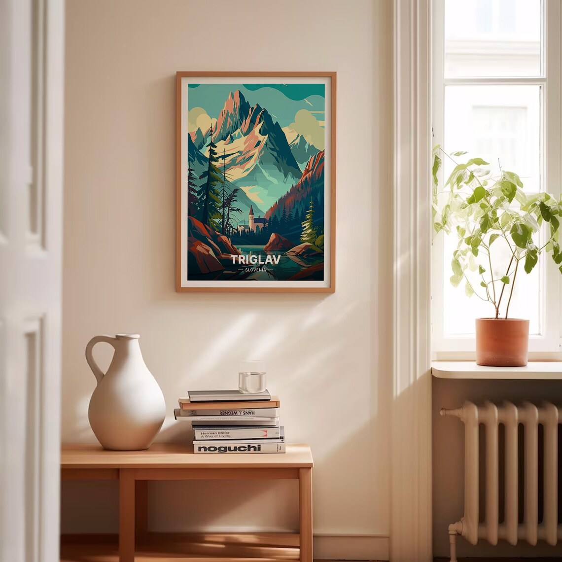 Triglav Slovenia Alpine Peak Lakeside Church Vintage Travel Poster - Image 4