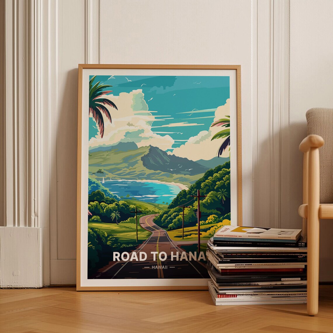 Hawaii Road To Hana Travel Poster, Scenic Home Decor