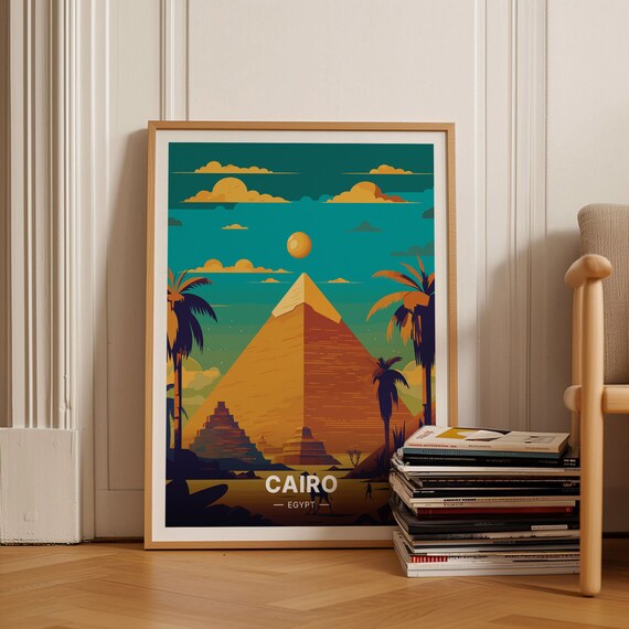 Cairo Egypt Wall Art Travel Poster Pyramids Of Giza Home Decor Adventure Aesthetic World Explorer Gift C20 204