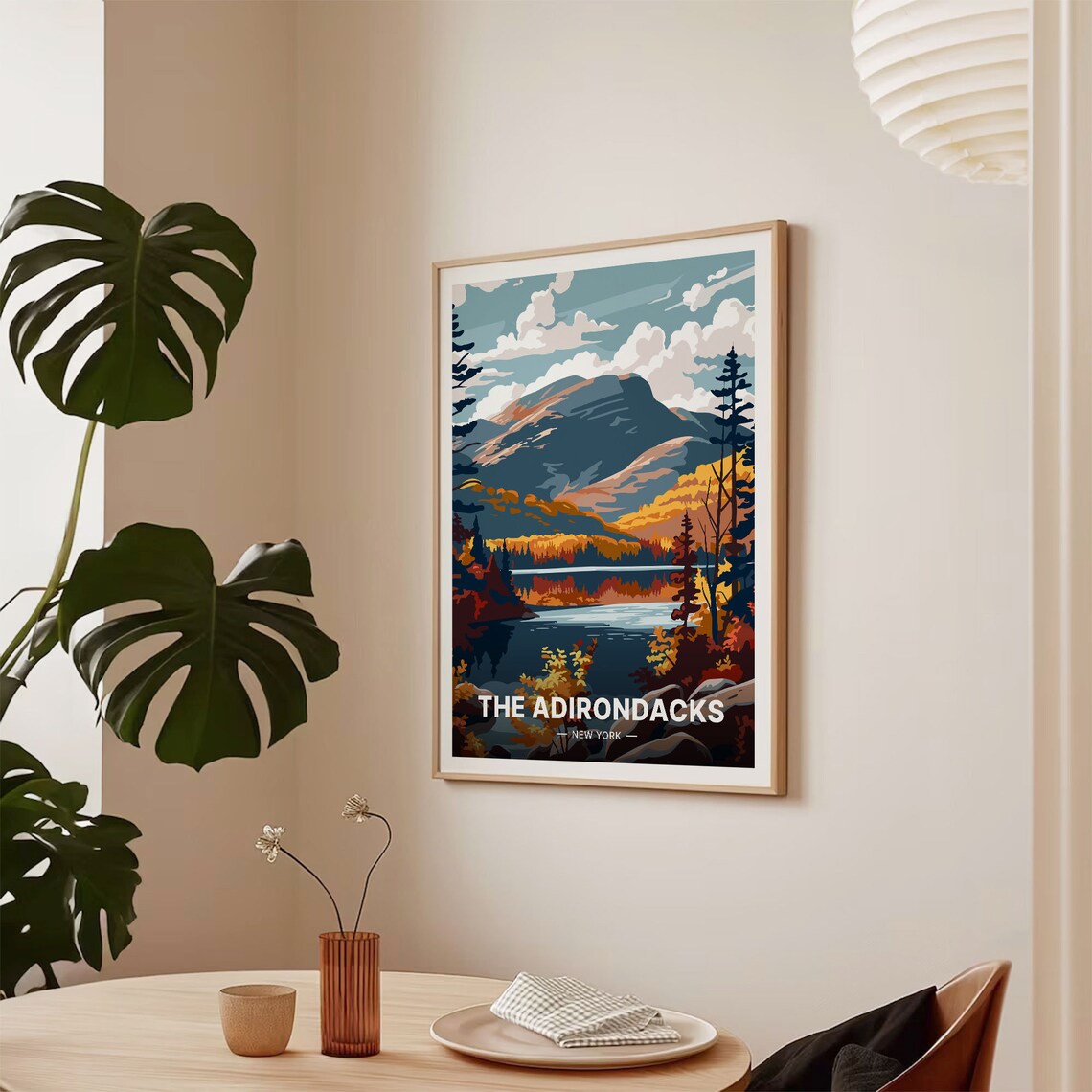 Adirondacks Travel Poster, New York State Landscape - Image 2