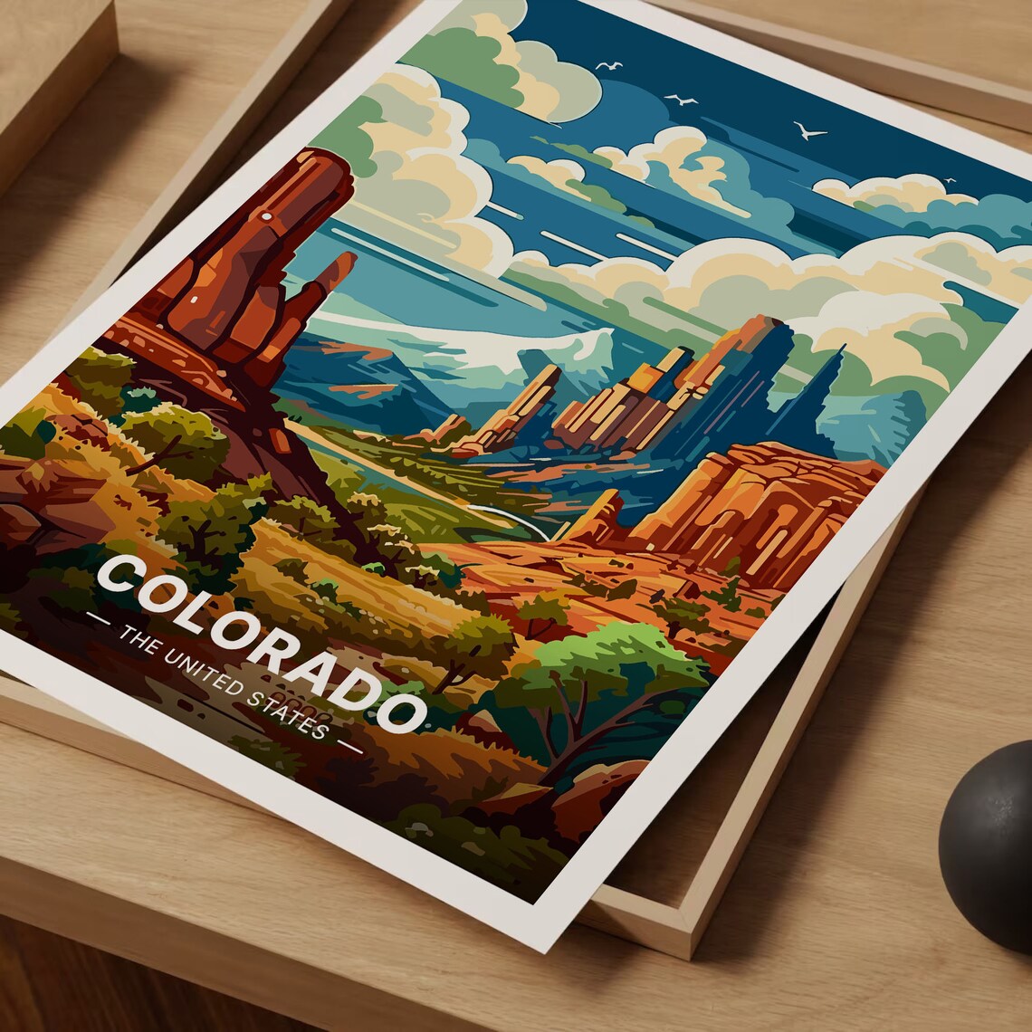 Colorado Travel Poster, Scenic Landscape Art Print - Image 3