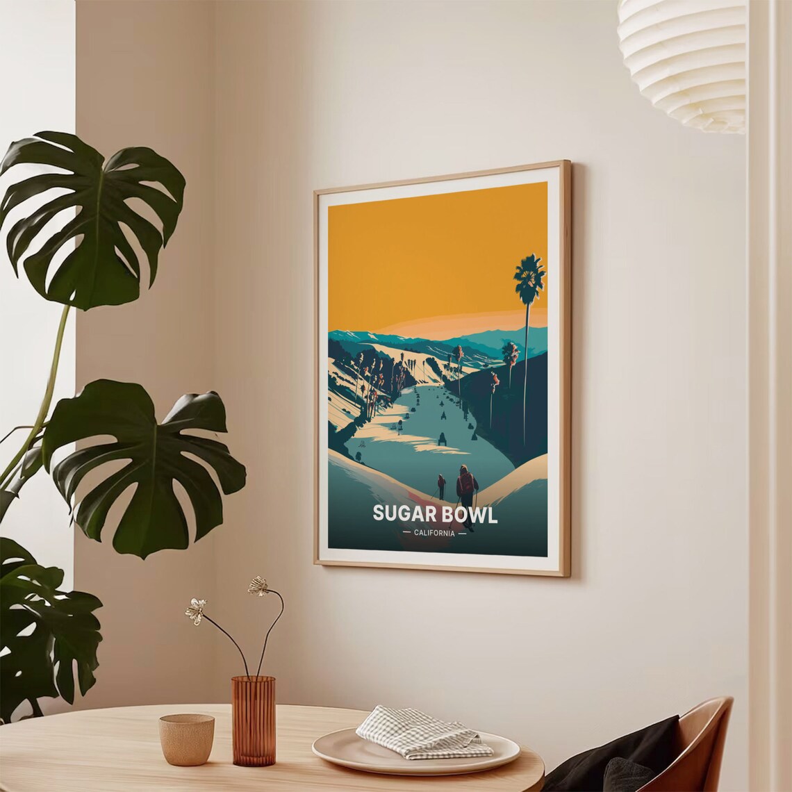 Sugar Bowl California Ski Slope Sunset Vintage Travel Poster - Image 2