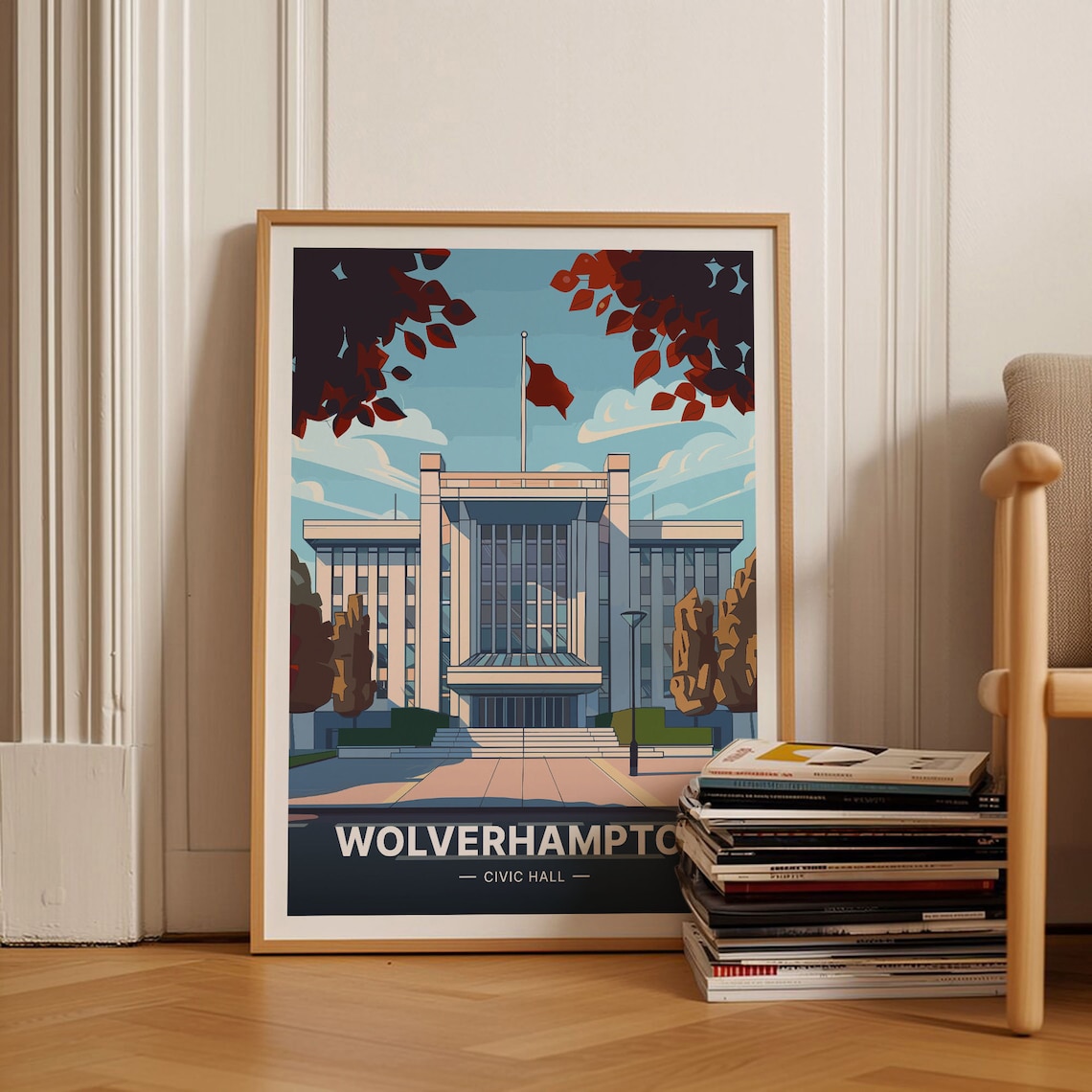Wolverhampton Civic Hall Art Deco Architecture Travel Poster