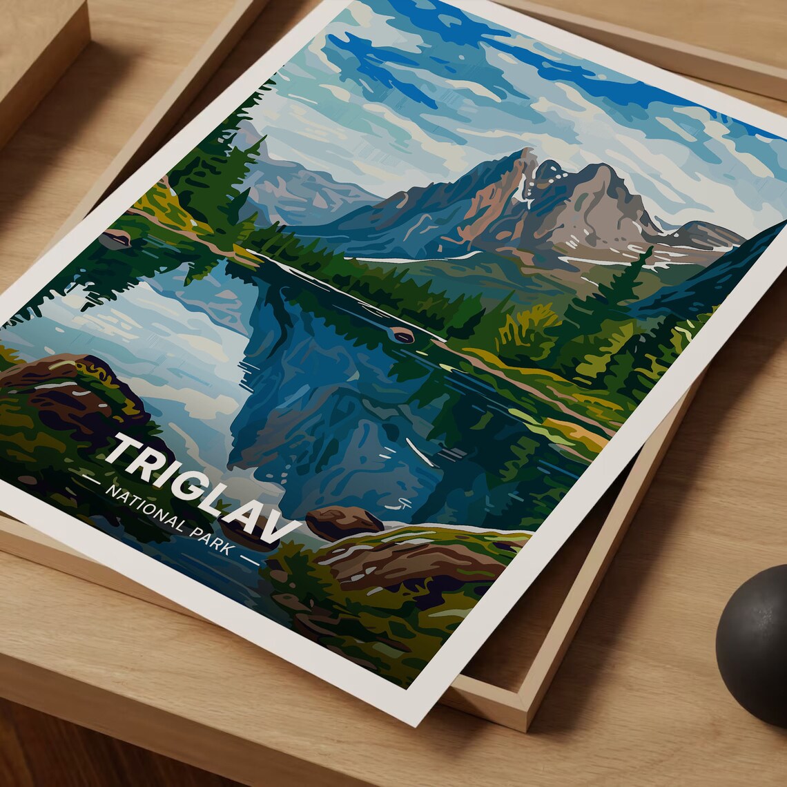 Triglav National Park Slovenia Alpine Lake Mirror Peaks Travel Poster - Image 3