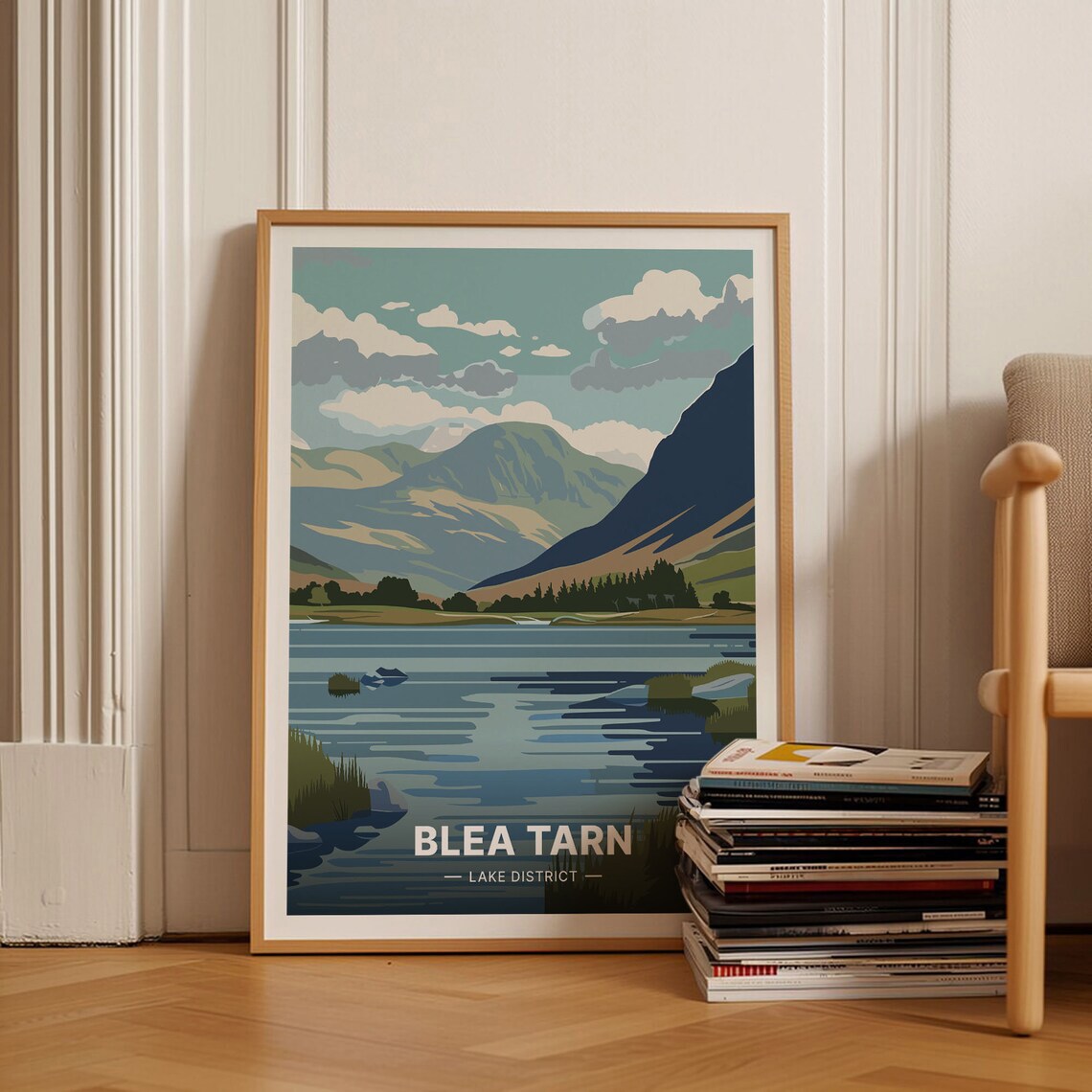 Lake District Blea Tarn Travel Poster, Cumbria Landscape